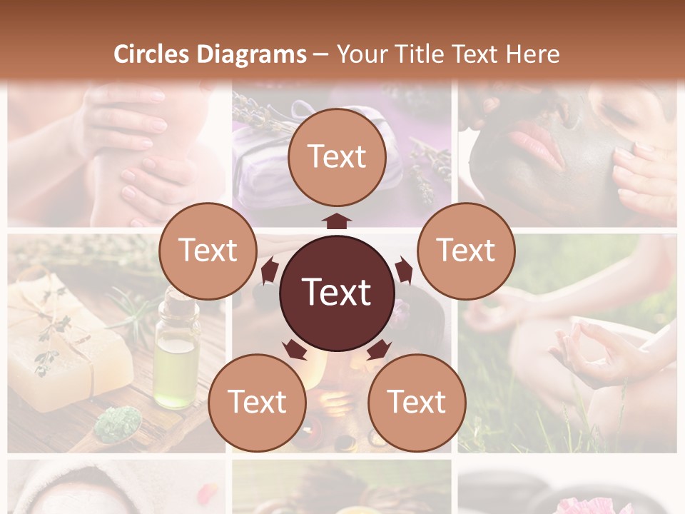 A Collage Of Photos With A Woman's Face And Hands PowerPoint Template