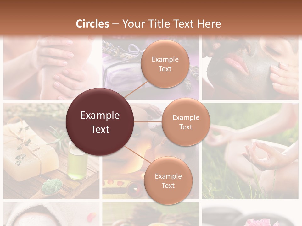 A Collage Of Photos With A Woman's Face And Hands PowerPoint Template