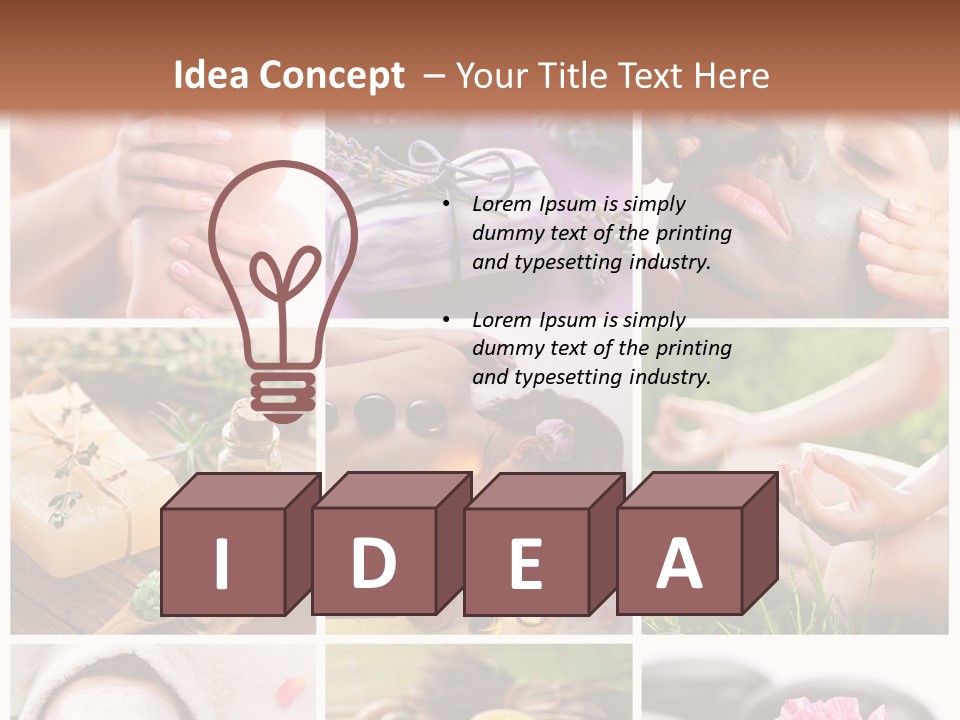 A Collage Of Photos With A Woman's Face And Hands PowerPoint Template