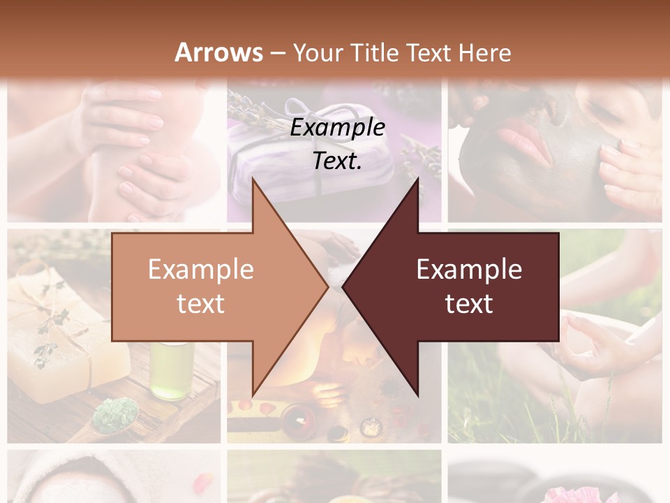 A Collage Of Photos With A Woman's Face And Hands PowerPoint Template