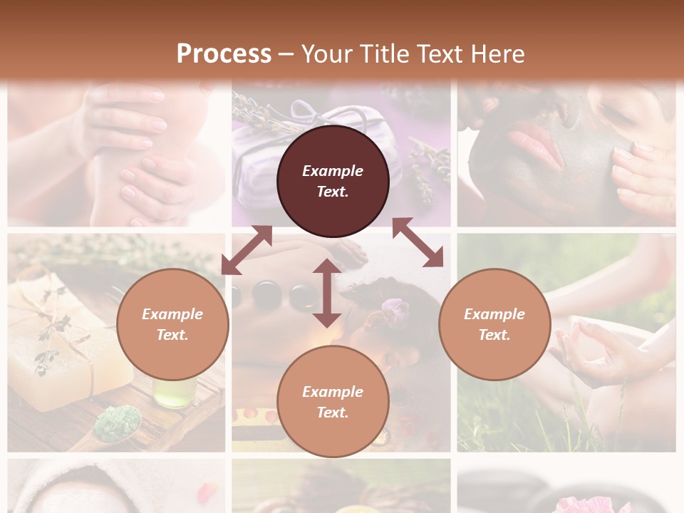 A Collage Of Photos With A Woman's Face And Hands PowerPoint Template