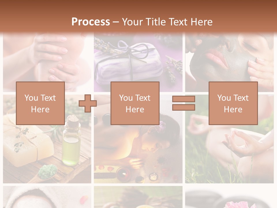A Collage Of Photos With A Woman's Face And Hands PowerPoint Template