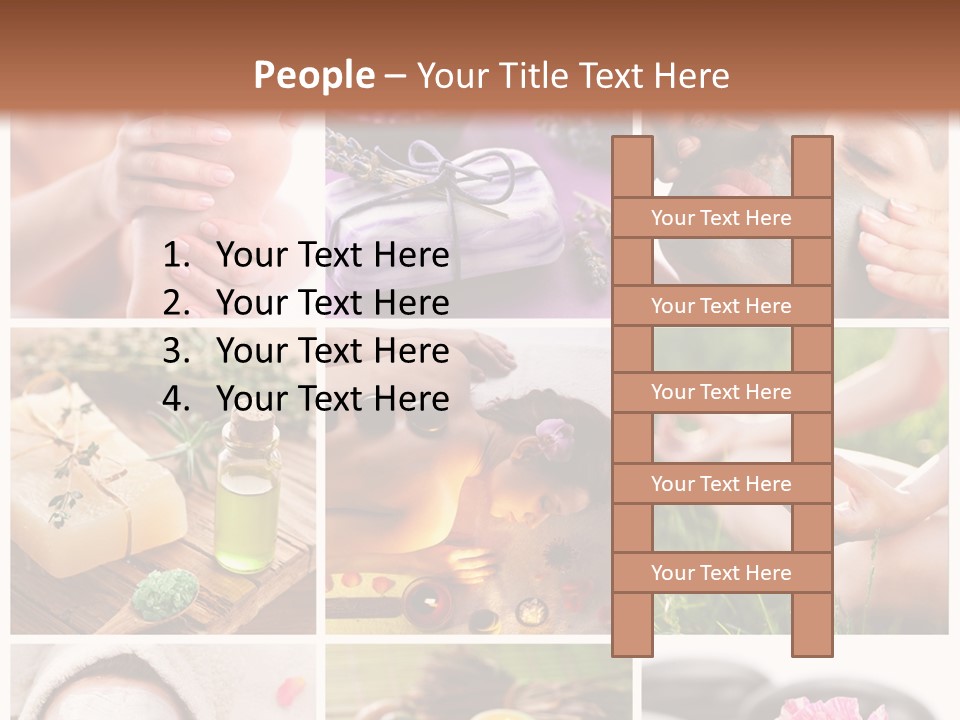 A Collage Of Photos With A Woman's Face And Hands PowerPoint Template