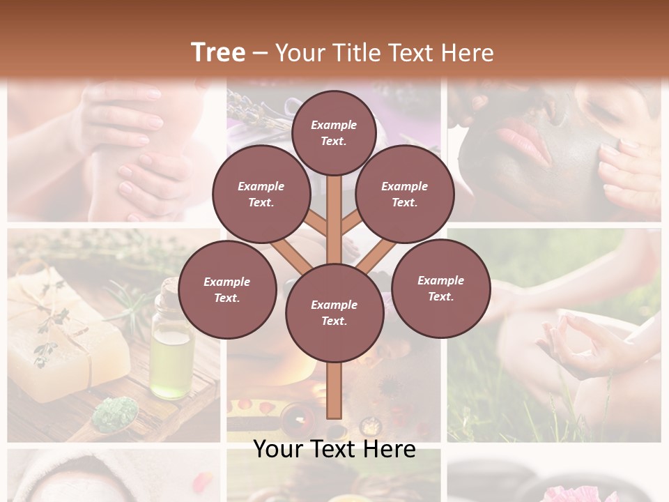 A Collage Of Photos With A Woman's Face And Hands PowerPoint Template