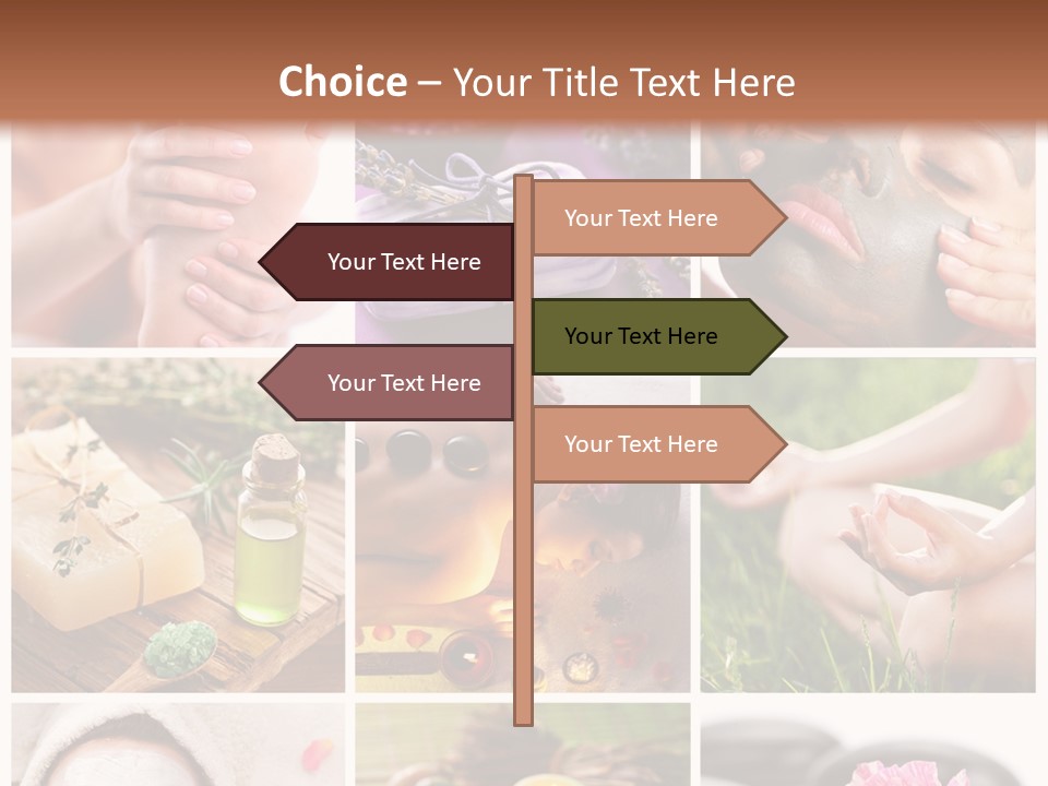 A Collage Of Photos With A Woman's Face And Hands PowerPoint Template