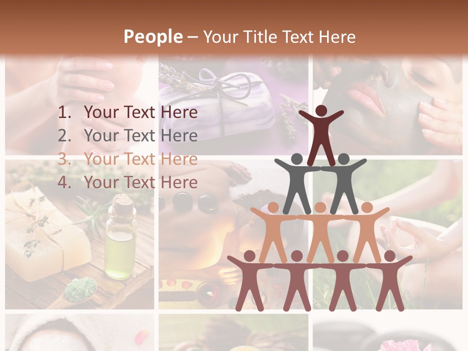 A Collage Of Photos With A Woman's Face And Hands PowerPoint Template