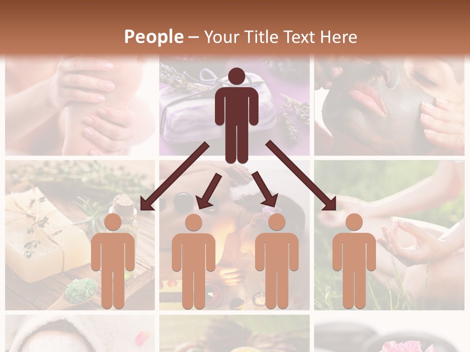 A Collage Of Photos With A Woman's Face And Hands PowerPoint Template