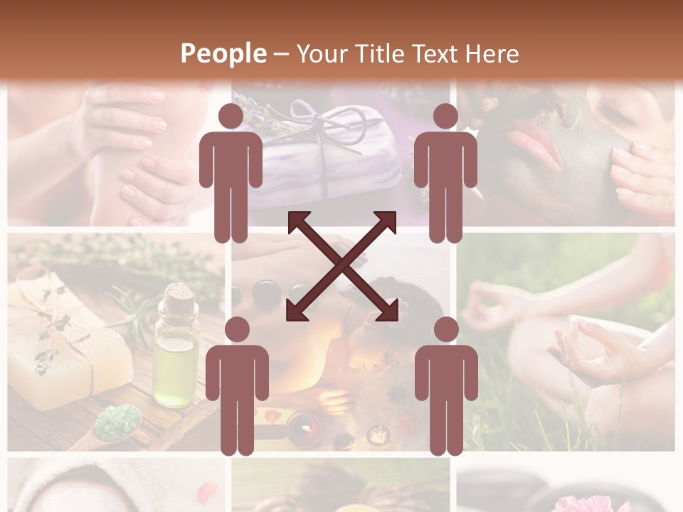 A Collage Of Photos With A Woman's Face And Hands PowerPoint Template