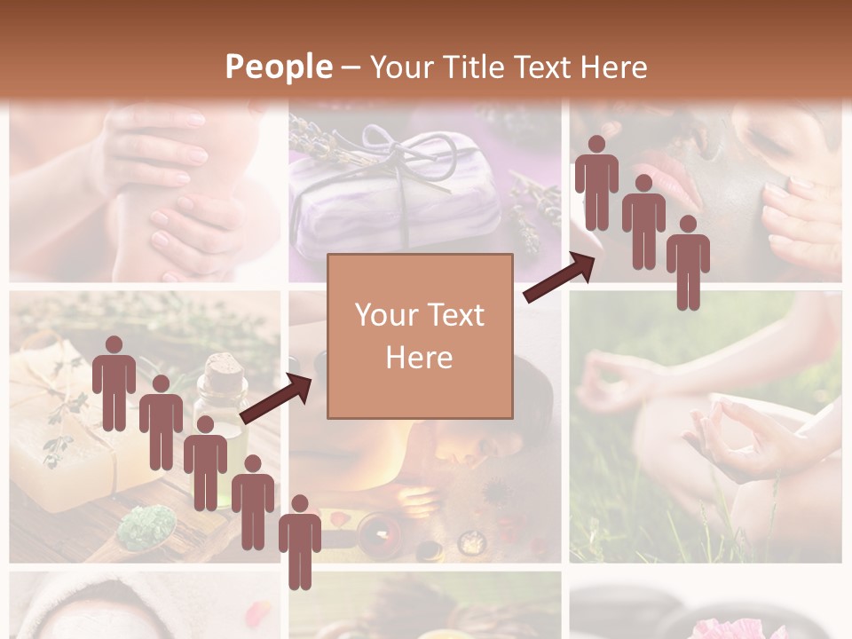 A Collage Of Photos With A Woman's Face And Hands PowerPoint Template