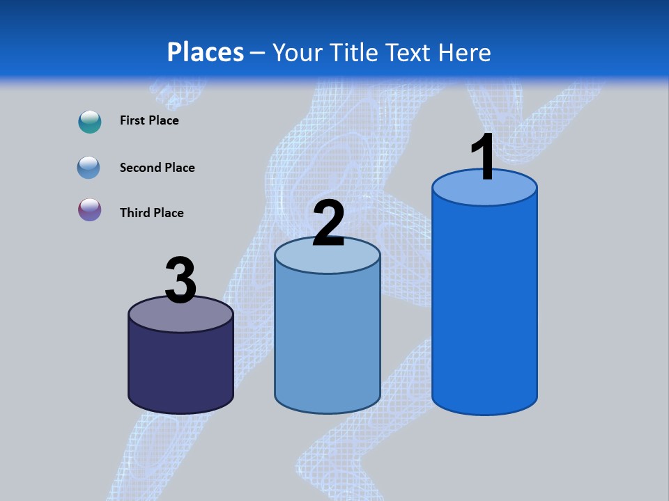 A Man Running On A Black And Blue Background PowerPoint Template