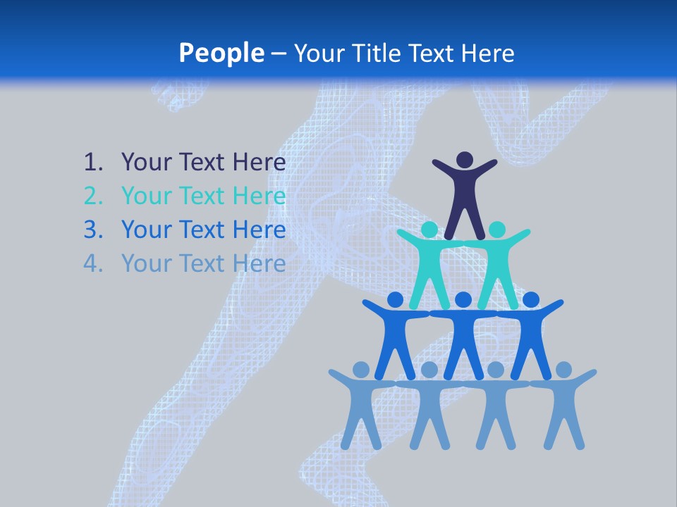 A Man Running On A Black And Blue Background PowerPoint Template