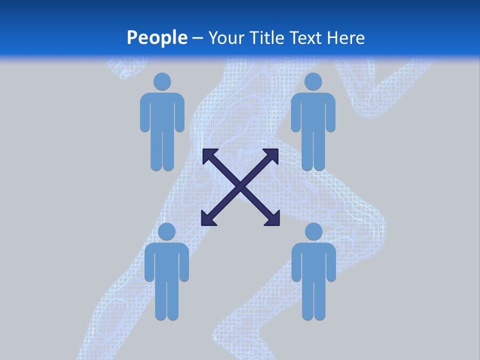 A Man Running On A Black And Blue Background PowerPoint Template