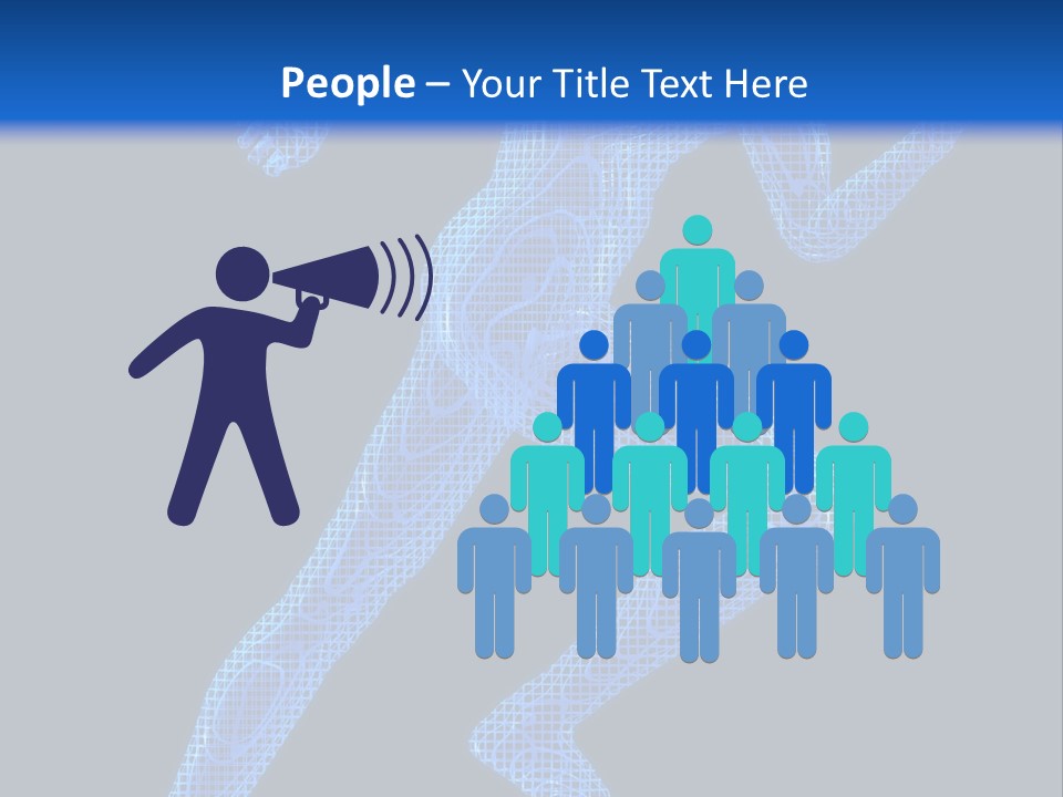 A Man Running On A Black And Blue Background PowerPoint Template