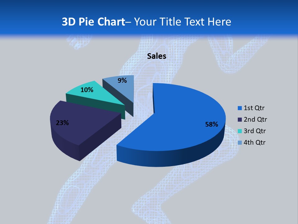 A Man Running On A Black And Blue Background PowerPoint Template