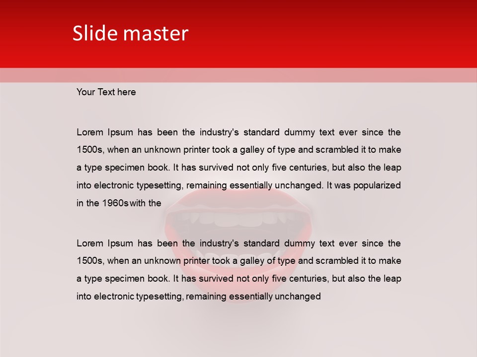 A Woman's Mouth With Red Lipstick On A White And Red Background PowerPoint Template