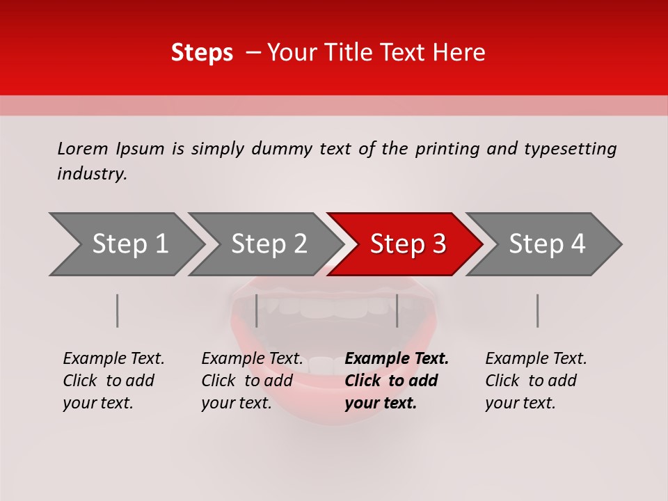 A Woman's Mouth With Red Lipstick On A White And Red Background PowerPoint Template