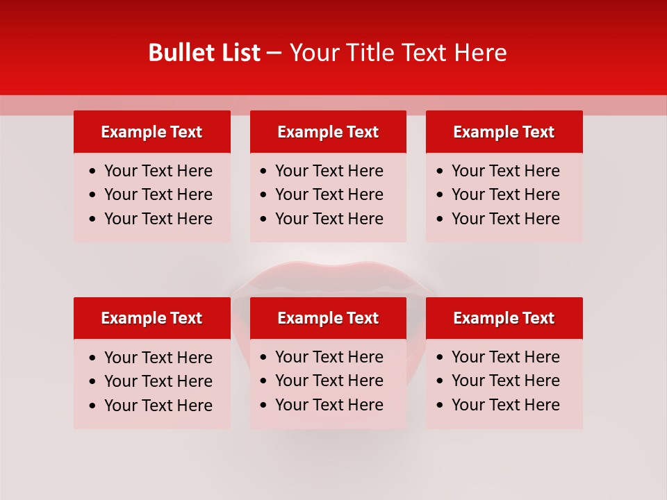A Woman's Mouth With Red Lipstick On A White And Red Background PowerPoint Template