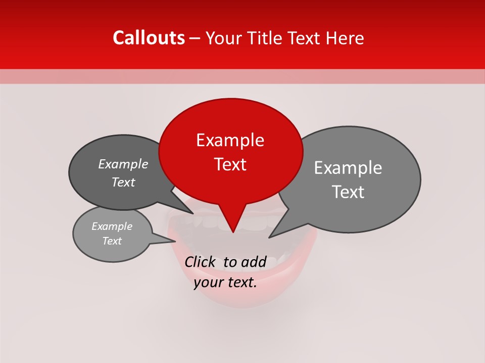 A Woman's Mouth With Red Lipstick On A White And Red Background PowerPoint Template