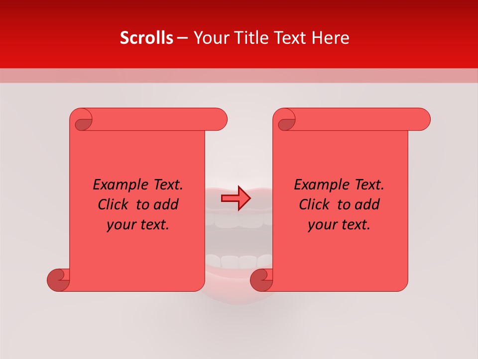 A Woman's Mouth With Red Lipstick On A White And Red Background PowerPoint Template