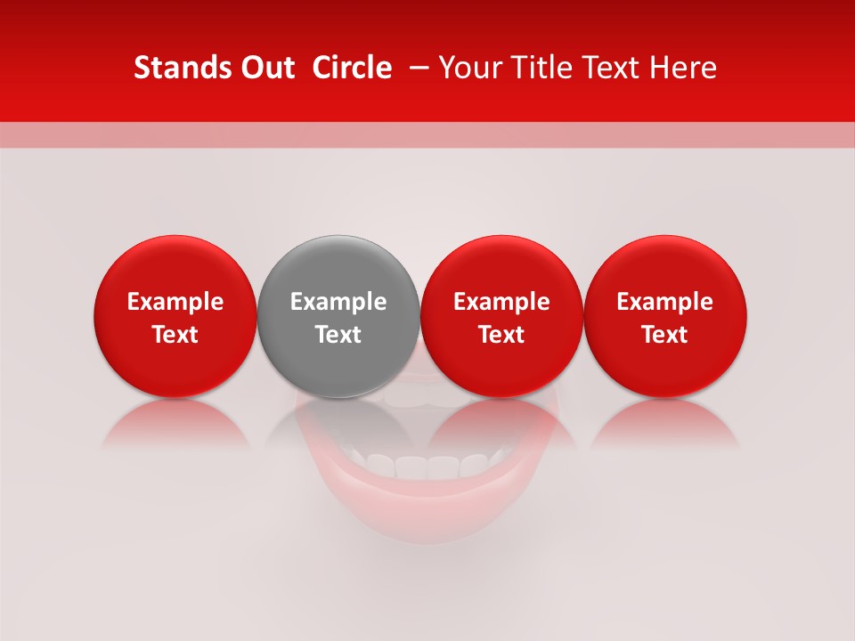 A Woman's Mouth With Red Lipstick On A White And Red Background PowerPoint Template