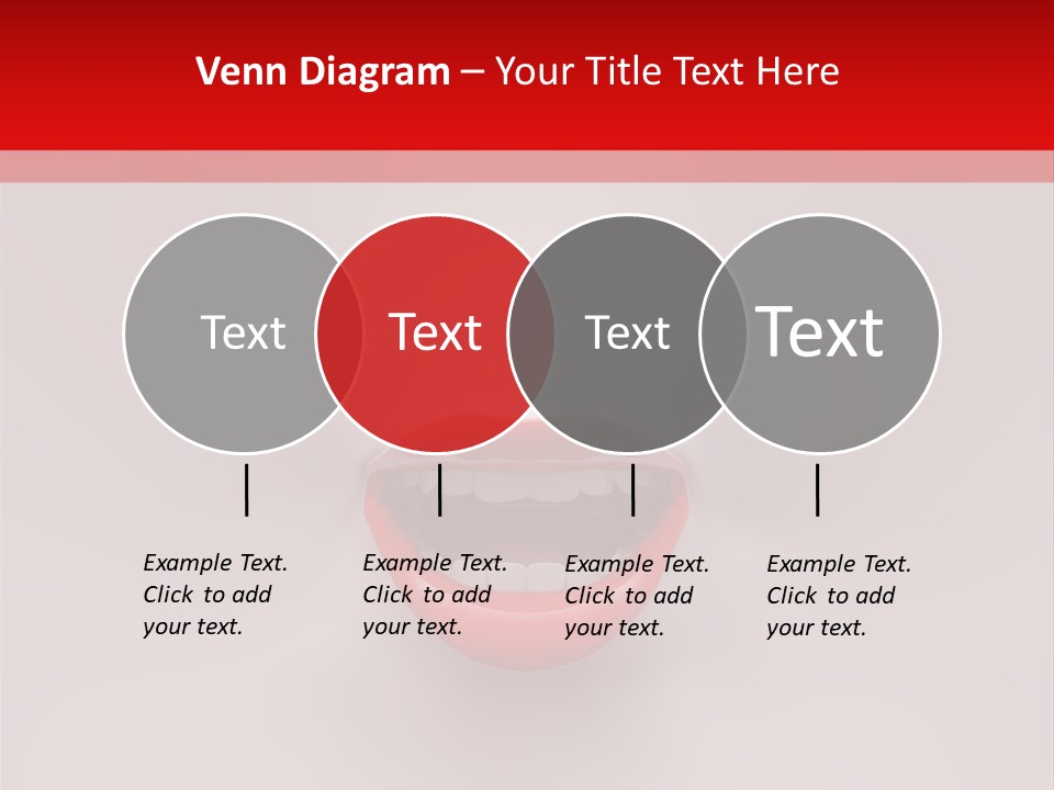 A Woman's Mouth With Red Lipstick On A White And Red Background PowerPoint Template