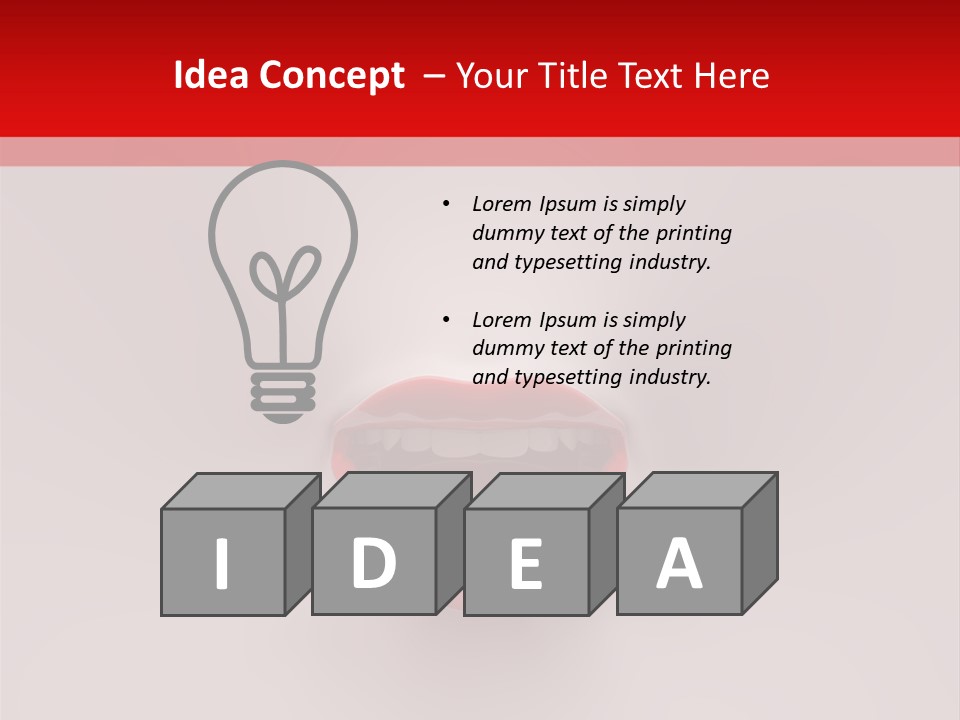 A Woman's Mouth With Red Lipstick On A White And Red Background PowerPoint Template