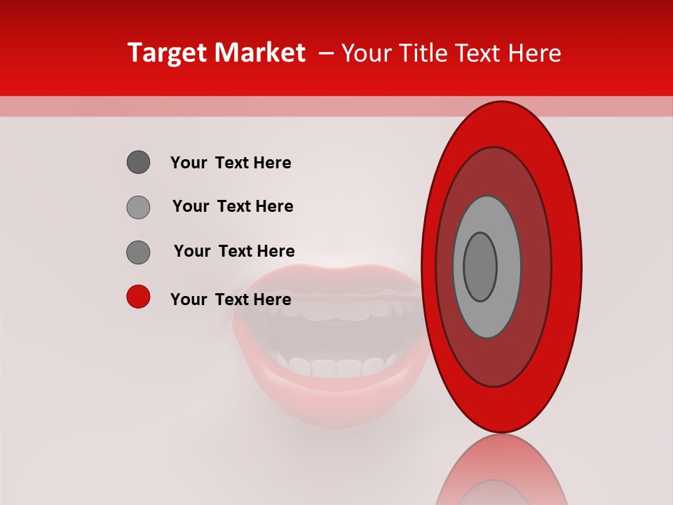 A Woman's Mouth With Red Lipstick On A White And Red Background PowerPoint Template