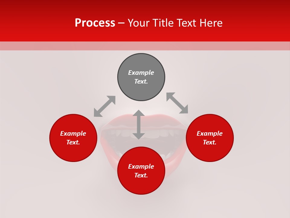 A Woman's Mouth With Red Lipstick On A White And Red Background PowerPoint Template