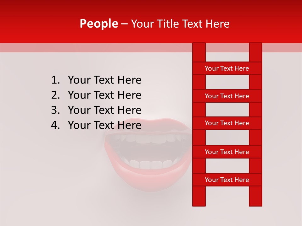 A Woman's Mouth With Red Lipstick On A White And Red Background PowerPoint Template