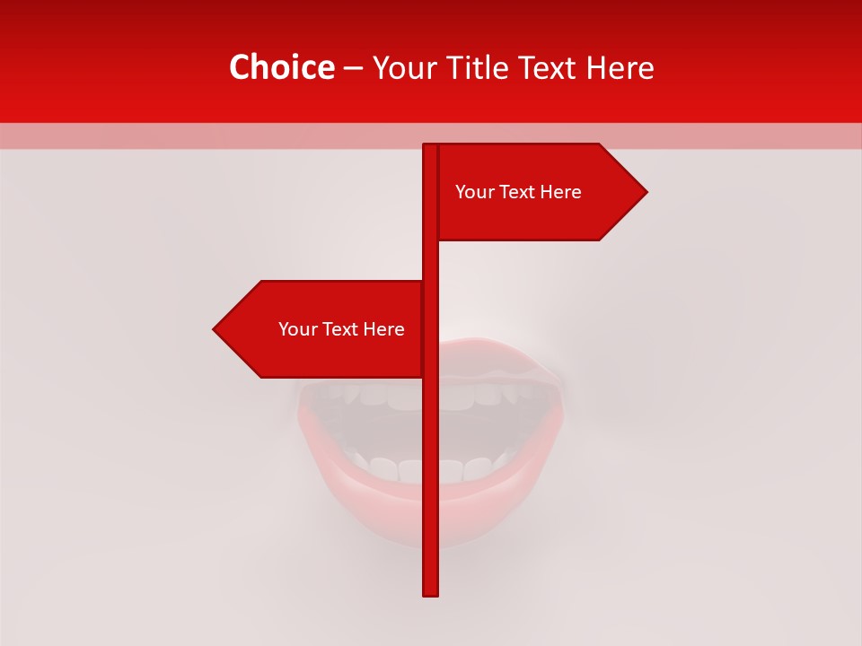 A Woman's Mouth With Red Lipstick On A White And Red Background PowerPoint Template