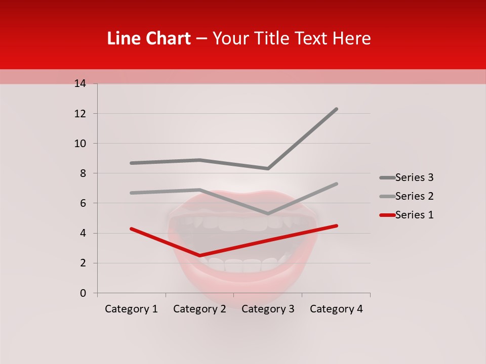 A Woman's Mouth With Red Lipstick On A White And Red Background PowerPoint Template