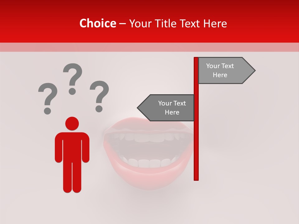A Woman's Mouth With Red Lipstick On A White And Red Background PowerPoint Template