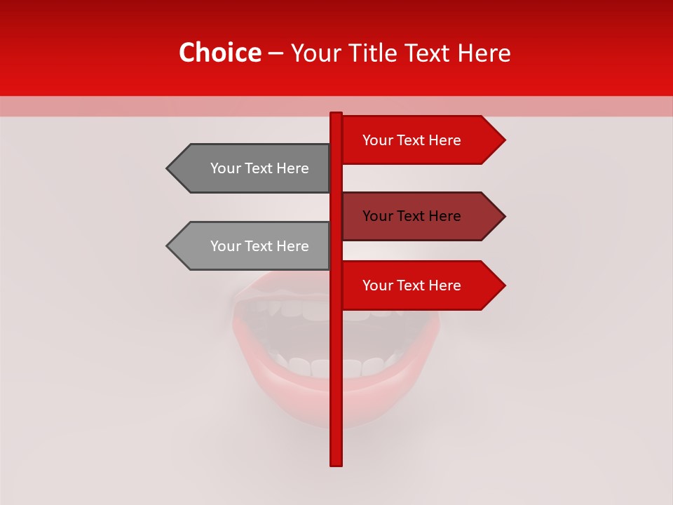 A Woman's Mouth With Red Lipstick On A White And Red Background PowerPoint Template