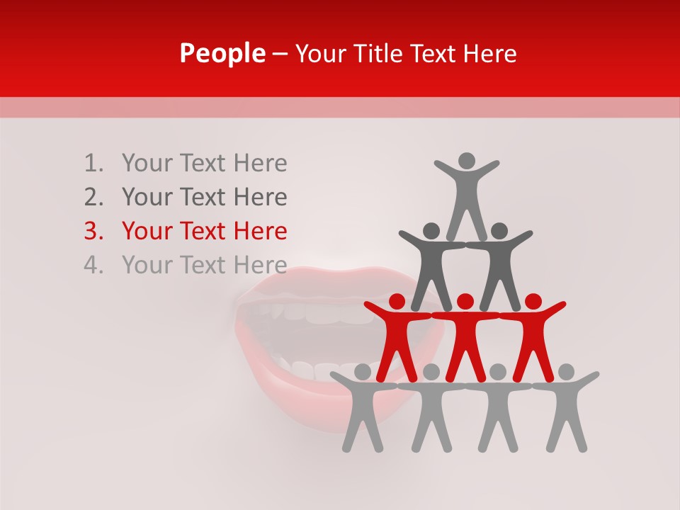 A Woman's Mouth With Red Lipstick On A White And Red Background PowerPoint Template