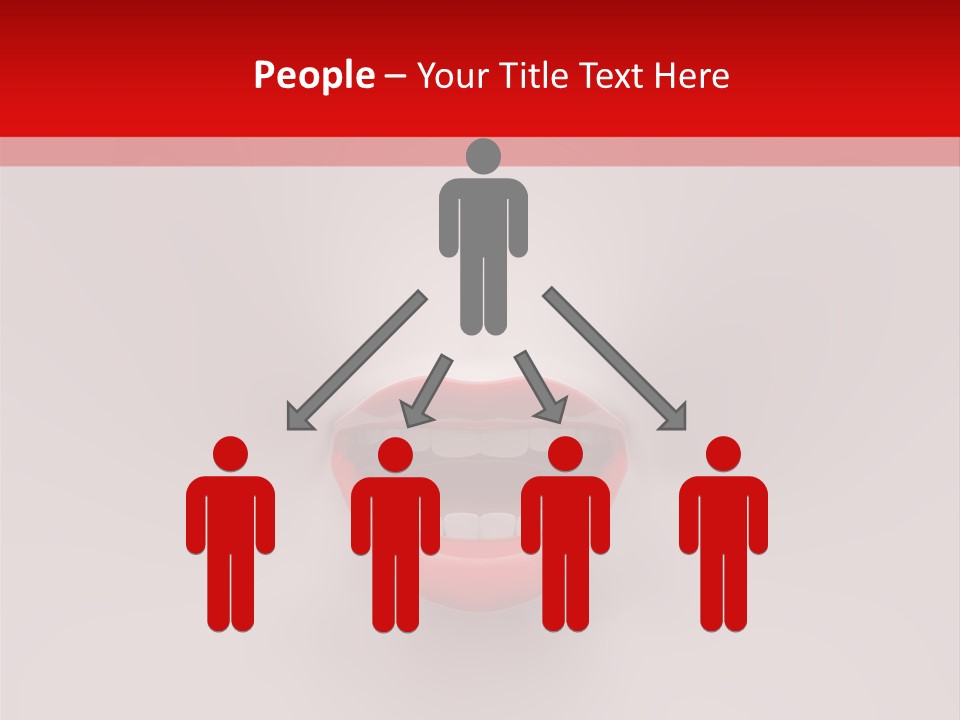 A Woman's Mouth With Red Lipstick On A White And Red Background PowerPoint Template