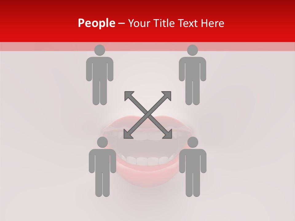 A Woman's Mouth With Red Lipstick On A White And Red Background PowerPoint Template