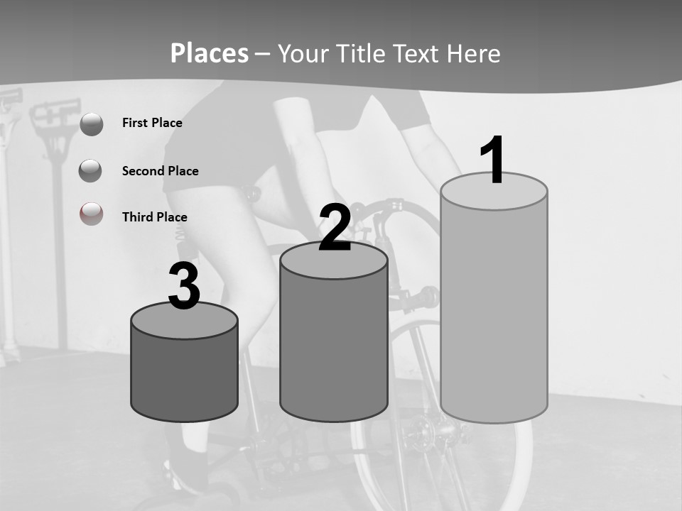 A Woman Riding A Bike In A Room PowerPoint Template