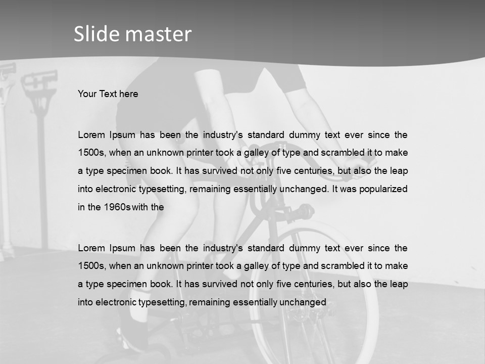 A Woman Riding A Bike In A Room PowerPoint Template