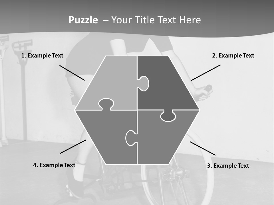 A Woman Riding A Bike In A Room PowerPoint Template