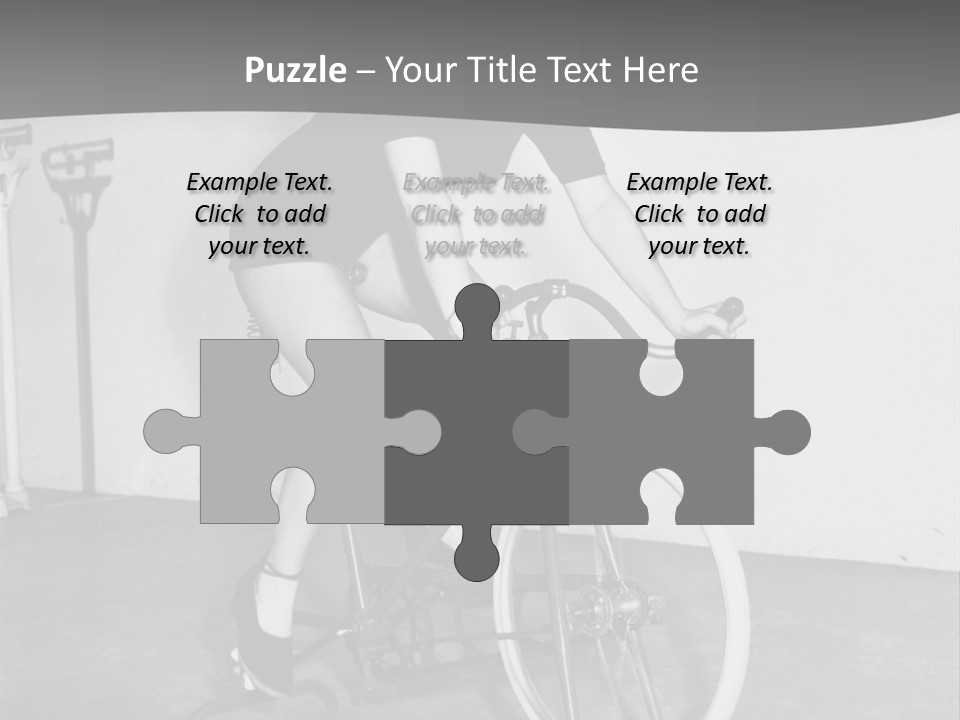 A Woman Riding A Bike In A Room PowerPoint Template