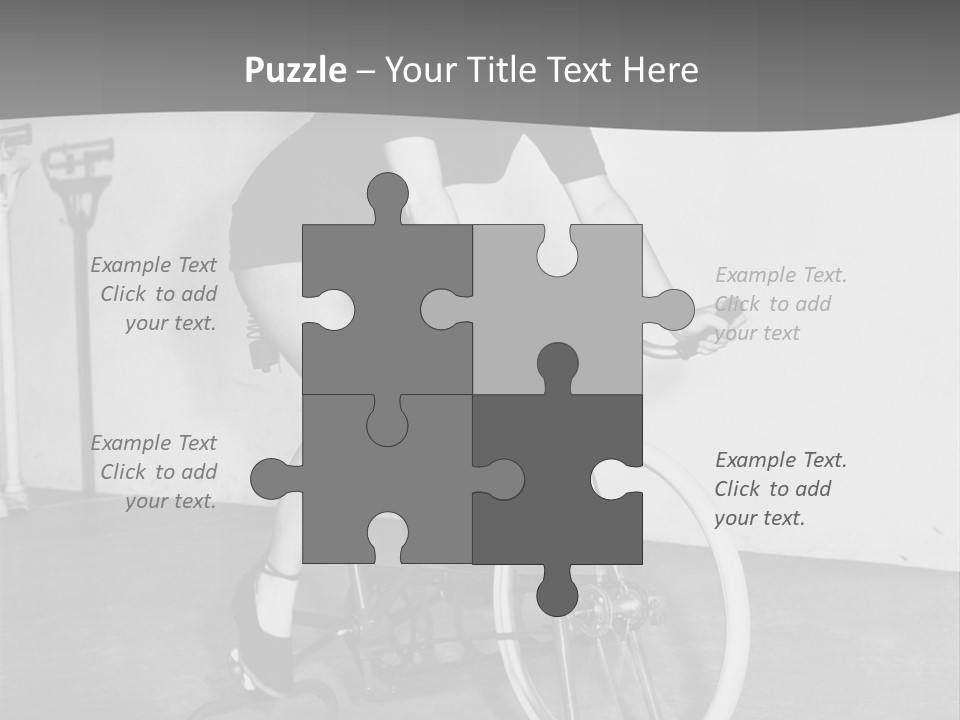 A Woman Riding A Bike In A Room PowerPoint Template