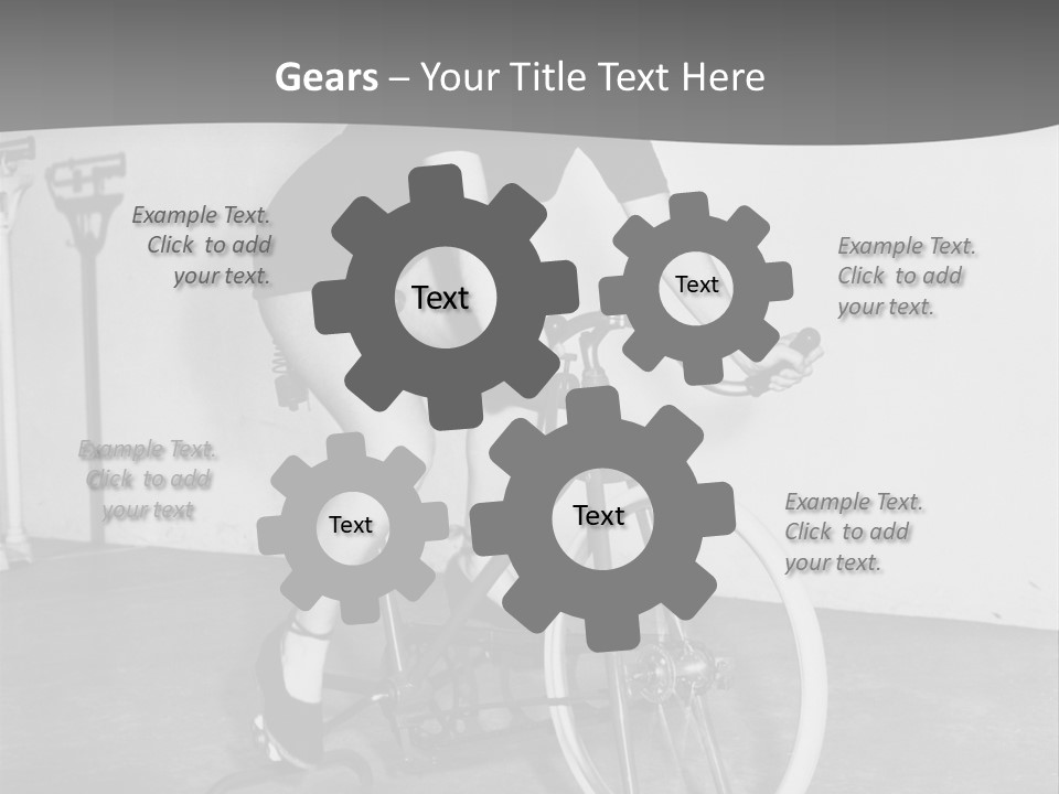 A Woman Riding A Bike In A Room PowerPoint Template