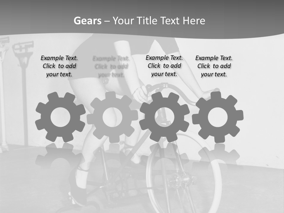 A Woman Riding A Bike In A Room PowerPoint Template