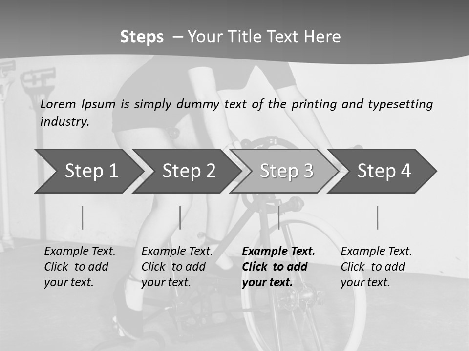 A Woman Riding A Bike In A Room PowerPoint Template