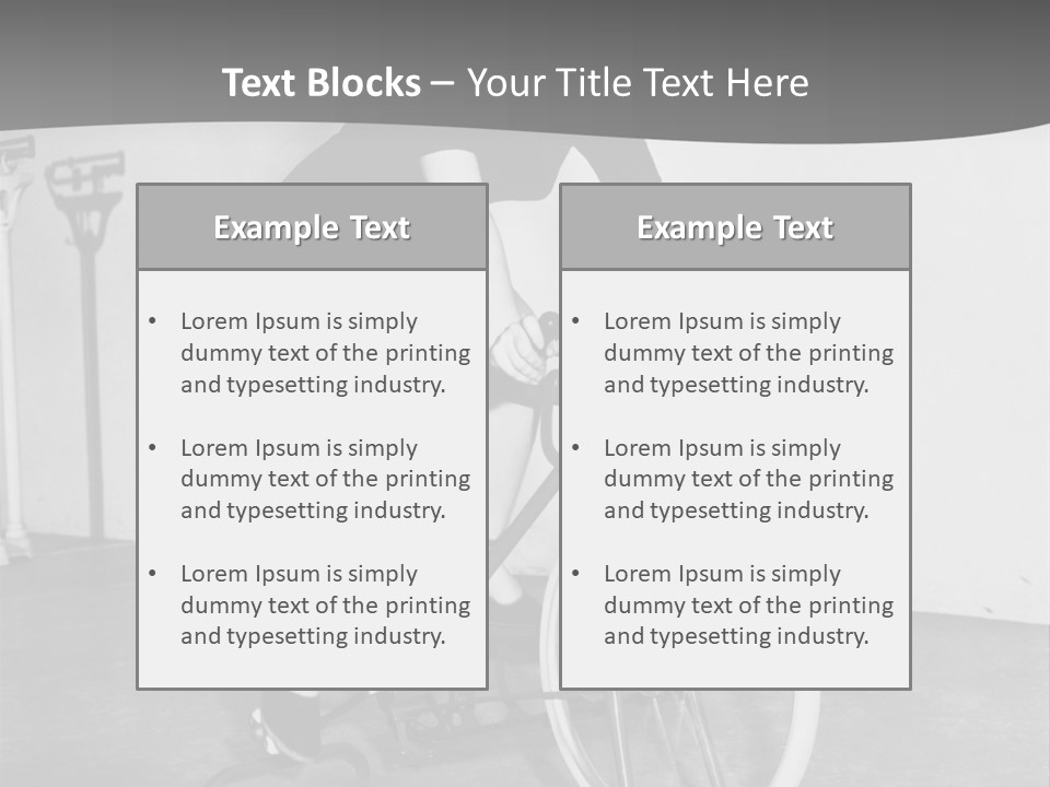 A Woman Riding A Bike In A Room PowerPoint Template
