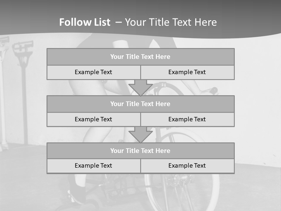 A Woman Riding A Bike In A Room PowerPoint Template