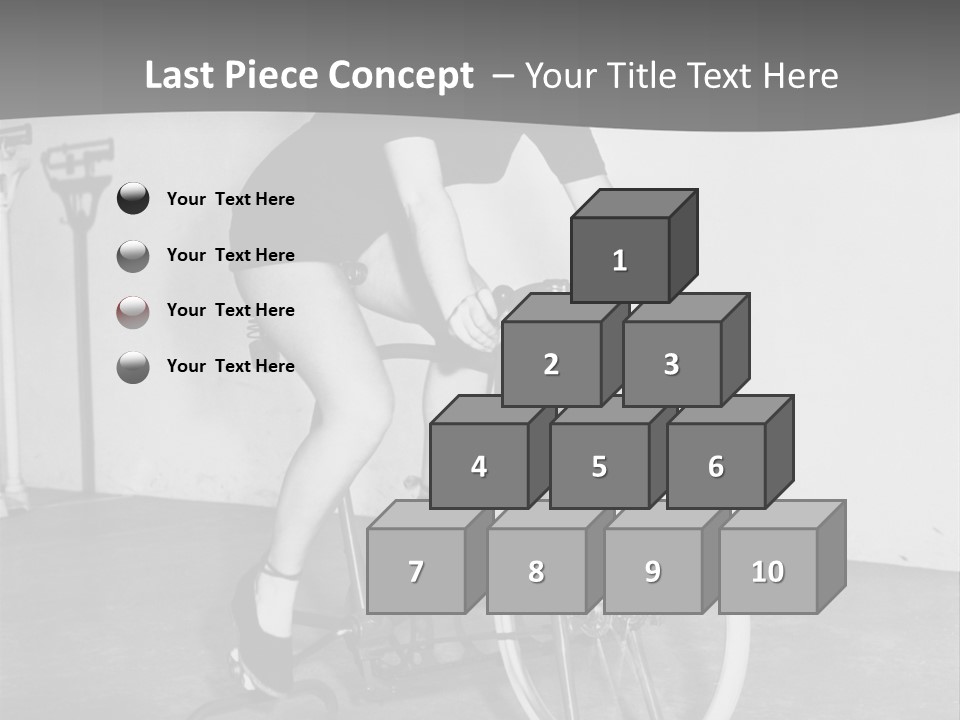 A Woman Riding A Bike In A Room PowerPoint Template