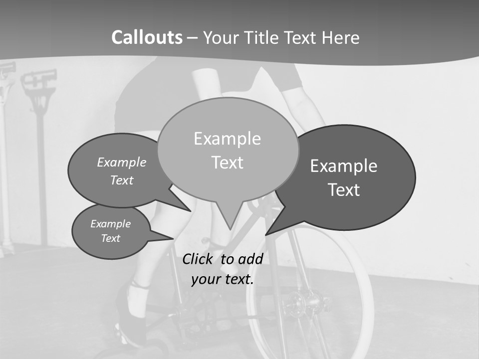 A Woman Riding A Bike In A Room PowerPoint Template