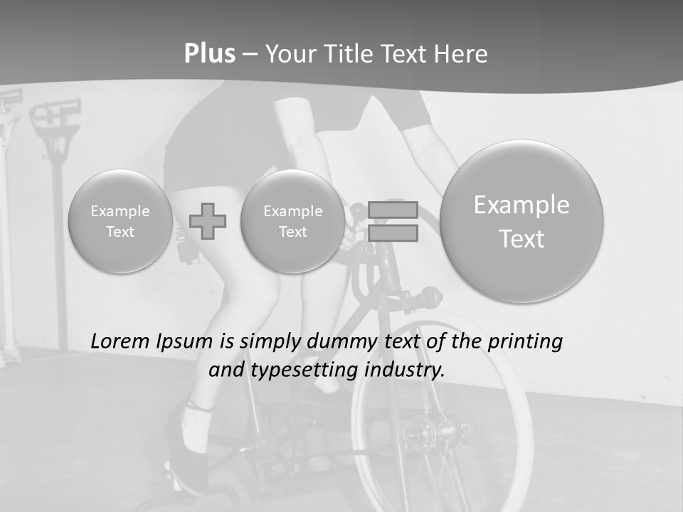 A Woman Riding A Bike In A Room PowerPoint Template