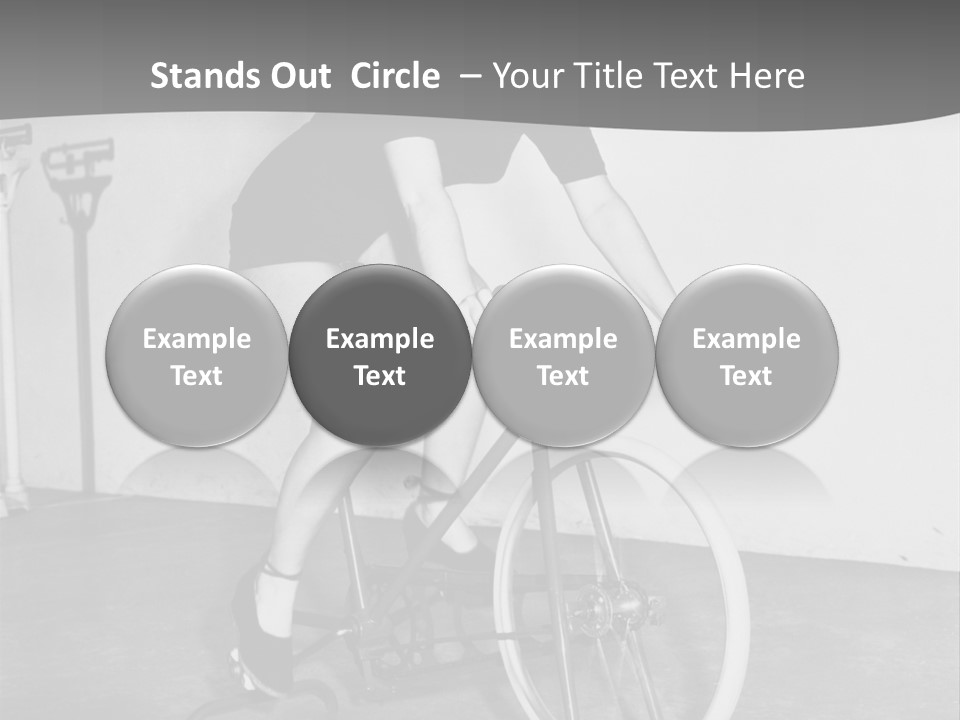 A Woman Riding A Bike In A Room PowerPoint Template